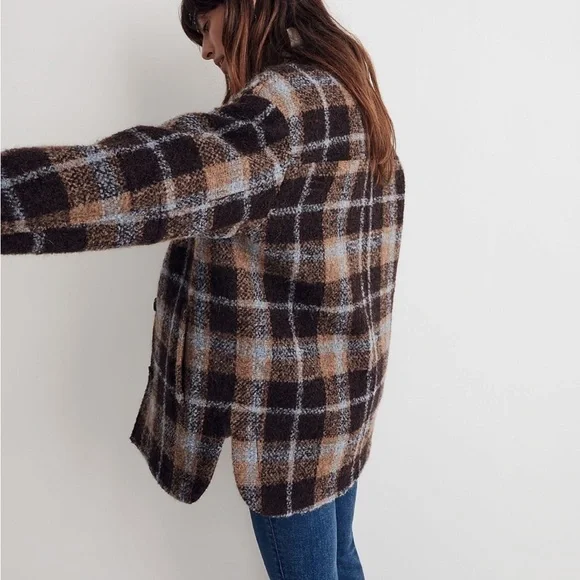 Madewell The Belrose Shacket Shirt Jacket in Cassel Plaid - Picture 3 of 13